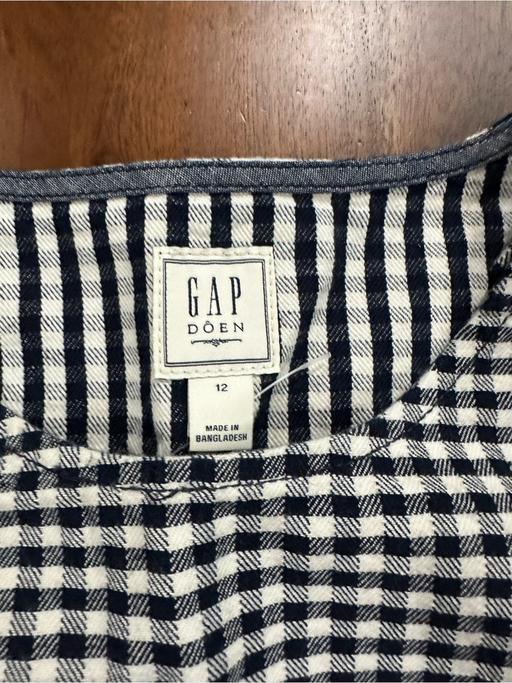 Gap × DÔEN Gingham Denim Mini Dress Size 12 - Picture 4 of 7
